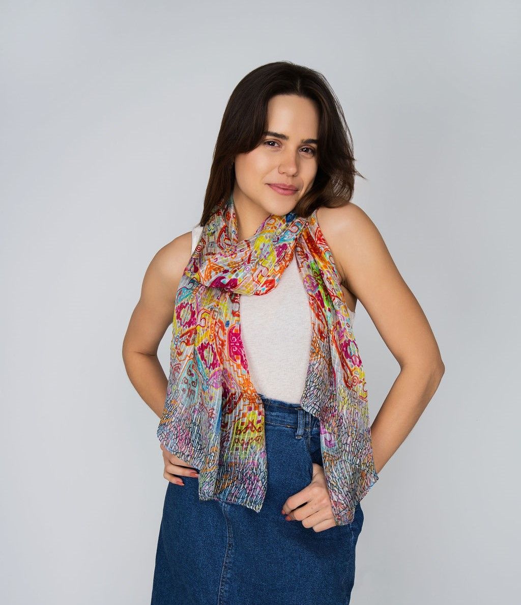 Rani Kaleidoscopic Pure Silk Scarf