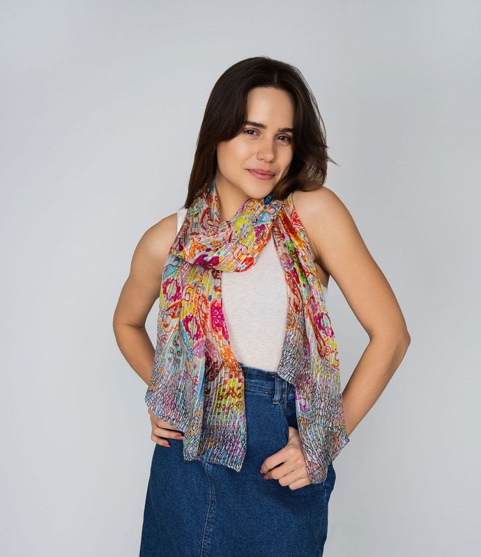 Rani Kaleidoscopic Pure Silk Scarf