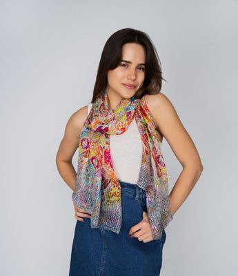 Rani Kaleidoscopic Pure Silk Scarf