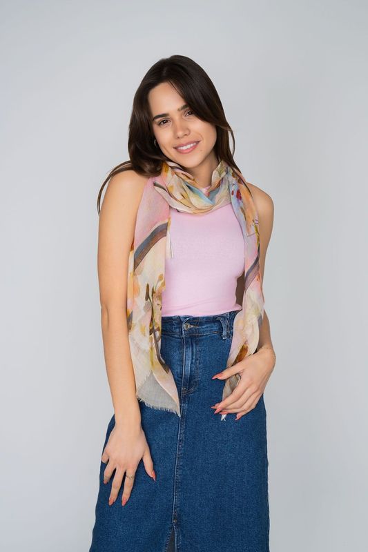 Blossom Floral Print Modal Silk Scarf