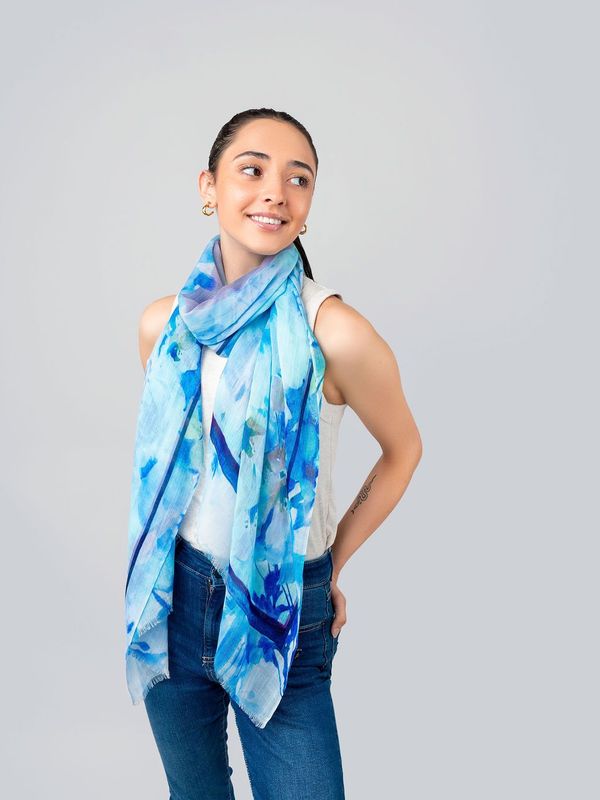 Blossom Floral Print Modal Silk Scarf Blossom Floral Print Modal Silk Scarf
