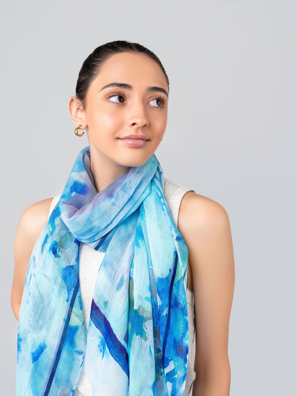 Blossom Floral Print Modal Silk Scarf
