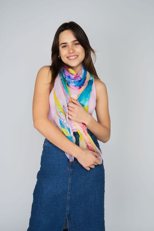 Nebula Multi Colour Modal Silk Scarf Nebula Multi Colour Modal Silk Scarf