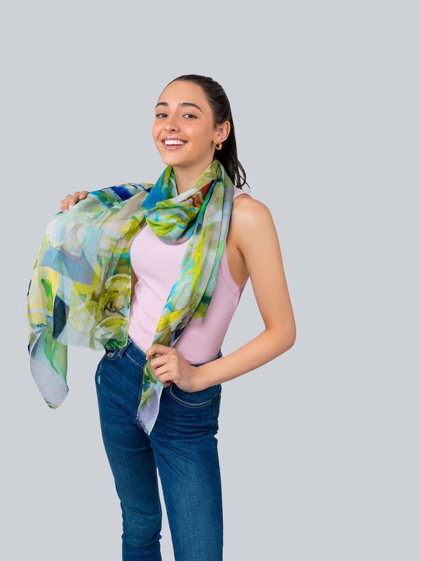 Cocktail Cosmic Print Modal Silk Scarf