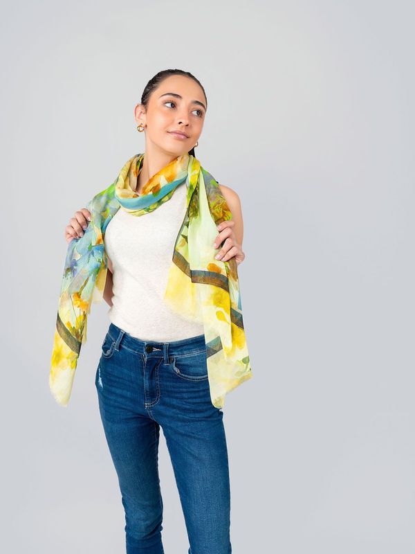 Blossom Floral Print Modal Silk Scarf Blossom Floral Print Modal Silk Scarf