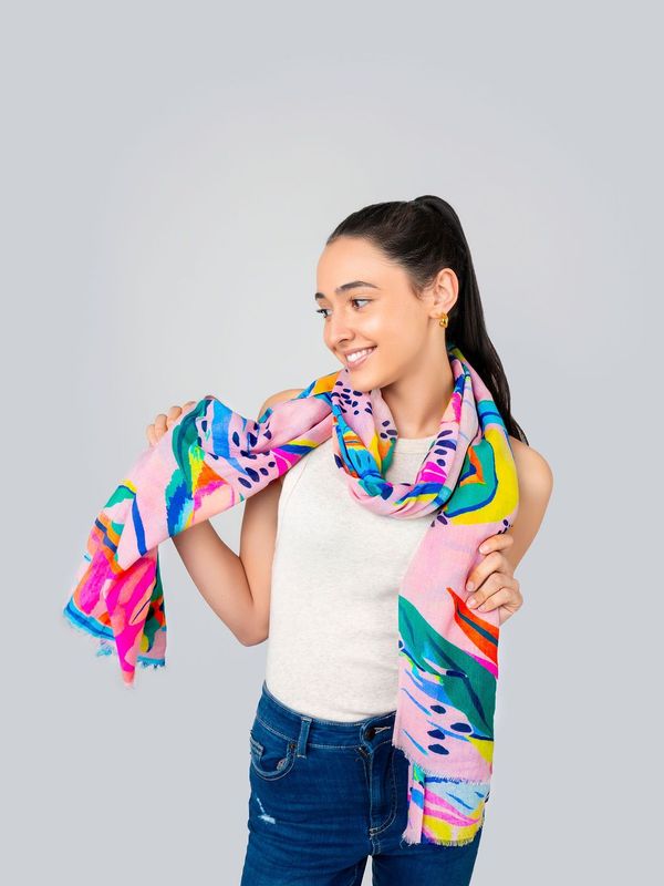 Aloha Tropical Print Pure Cotton Twill Scarf
