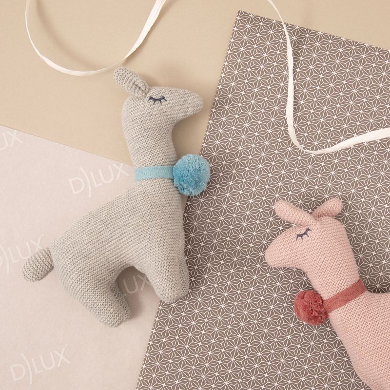 Adorable Baby Llama Rattle Toy - Soft Cotton Knitted with Gentle Rattle Sound