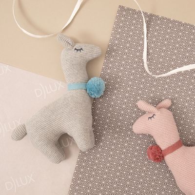 Adorable Baby Llama Rattle Toy - Soft Cotton Knitted with Gentle Rattle Sound