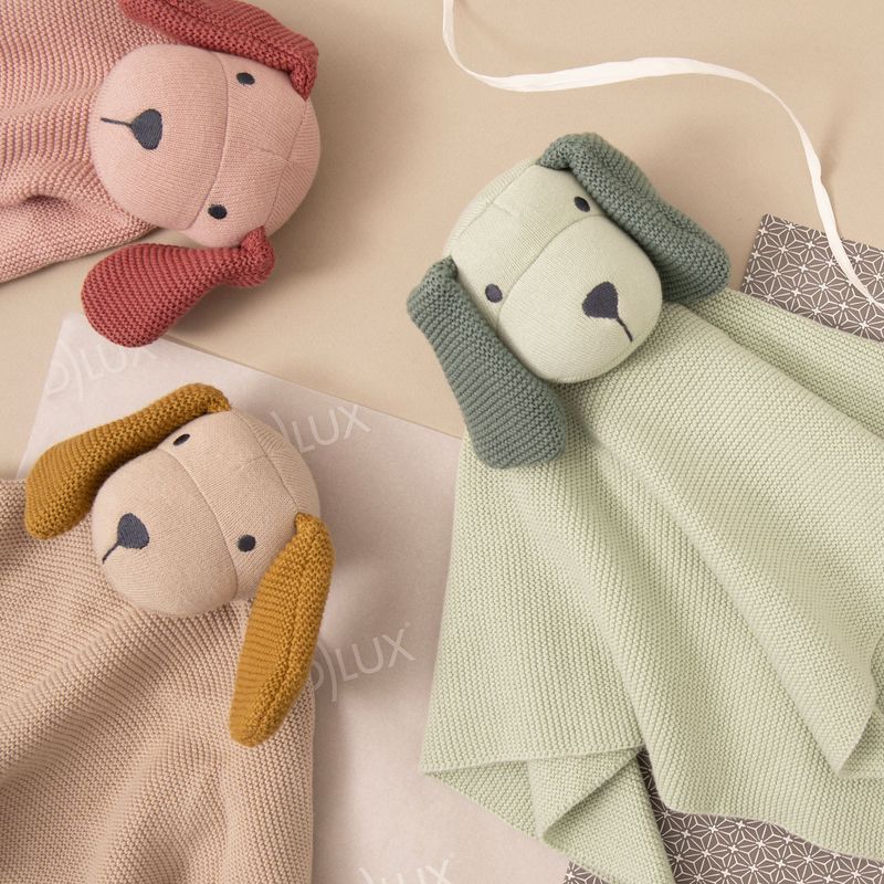 Puppy Comforter - Soft Knitted Toy with Gentle Rattle Sound