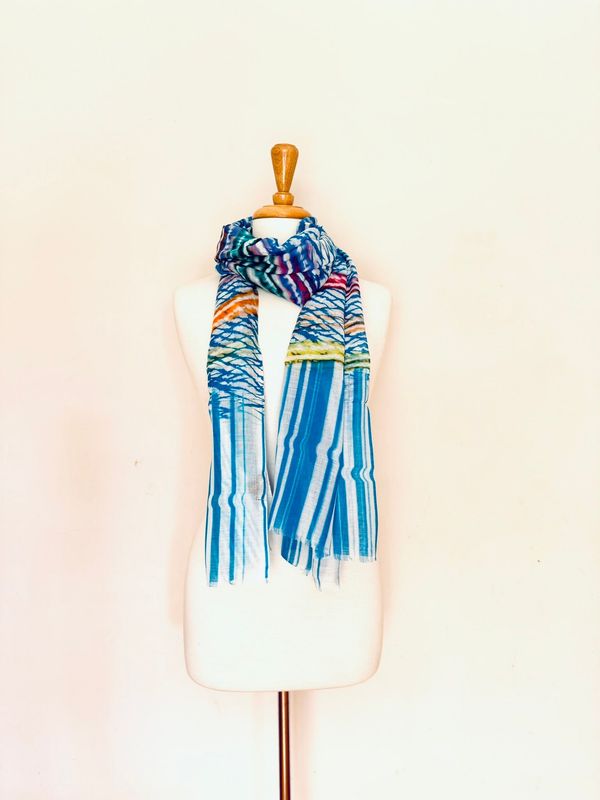 Frankie Abstract Lines Print Linen Modal Scarf - last one Frankie Abstract Lines Print Linen Modal Scarf - last one