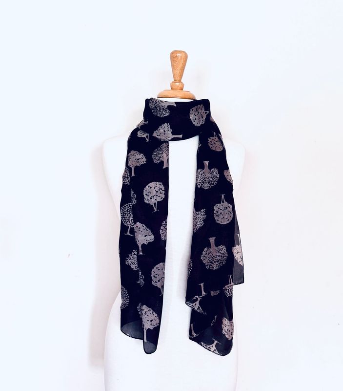 Eira Tree of Life Print Pure Silk Scarf Eira Tree of Life Print Pure Silk Scarf