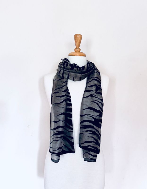 Indira Animal Stripes Pure Silk Scarf Indira Animal Stripes Pure Silk Scarf