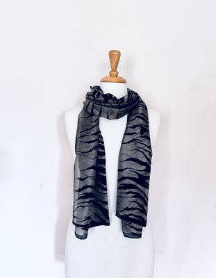 Indira Animal Stripes Pure Silk Scarf Indira Animal Stripes Pure Silk Scarf