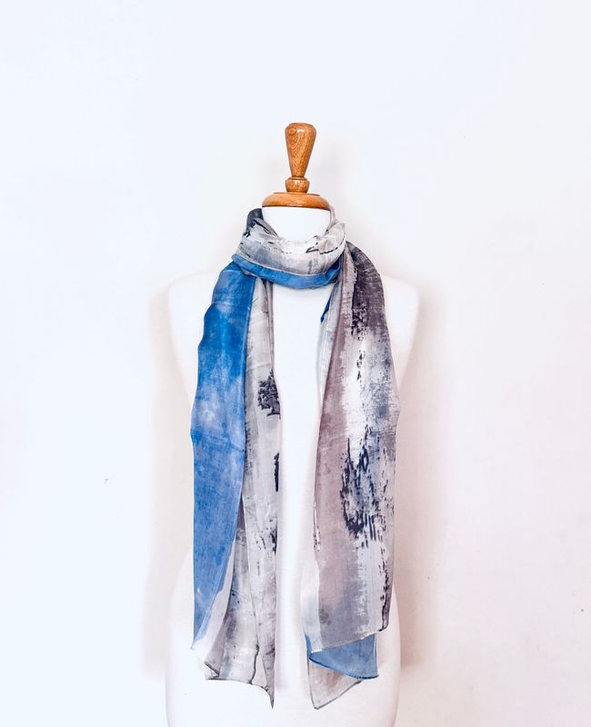 Krystal Marble Print Pure Silk Scarf Krystal Marble Print Pure Silk Scarf