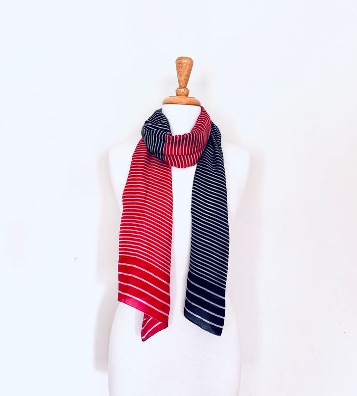 Linea Multi Striped Print Pure Silk Scarf
