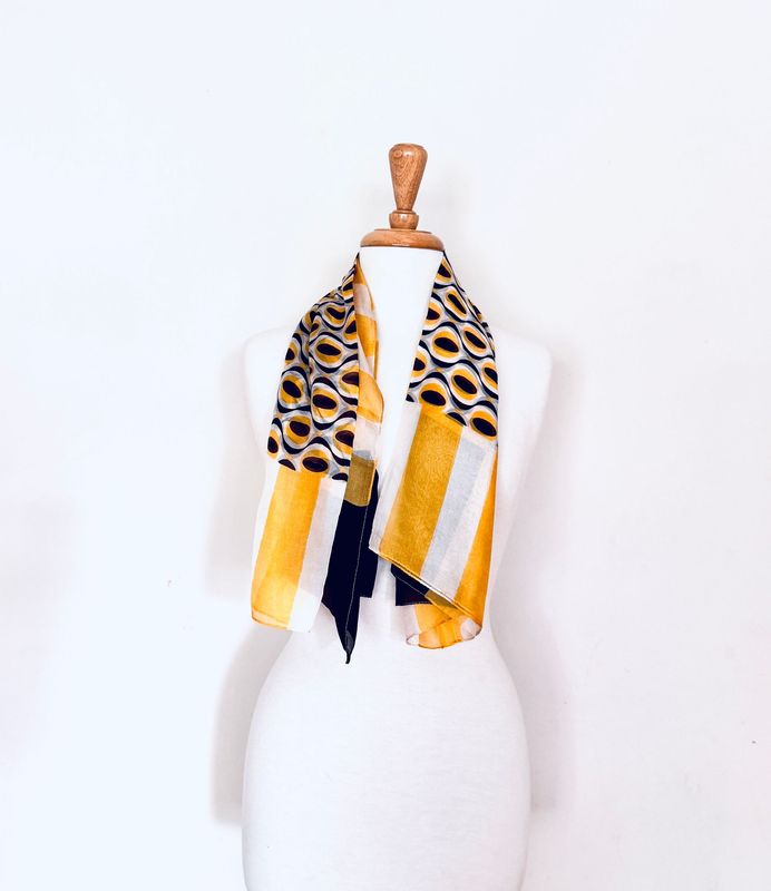 Ornate Spiral Pattern Pure Silk Square Scarf Ornate Spiral Pattern Pure Silk Square Scarf