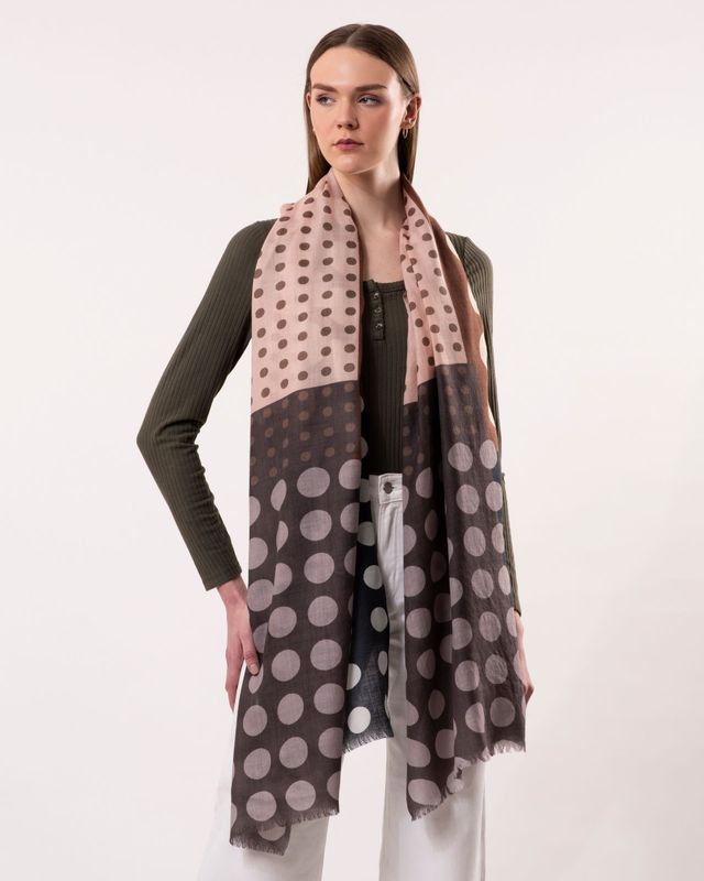 Futura Chequered Spot Merino Wool Silk Scarf - Navy | DLUX Futura Chequered Spot Merino Wool Silk Scarf - Navy | DLUX