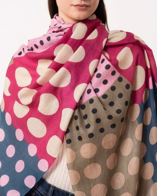 Futura Chequered Spot Merino Wool Silk Scarf - Luxurious and Stylish | DLUX