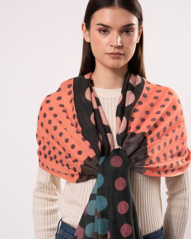 Futura Chequered Spot Merino Wool Silk Scarf - Luxurious and Stylish | DLUX