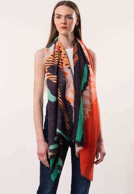 Nova Abstract Artistic Print Wool Modal Scarf | DLUX