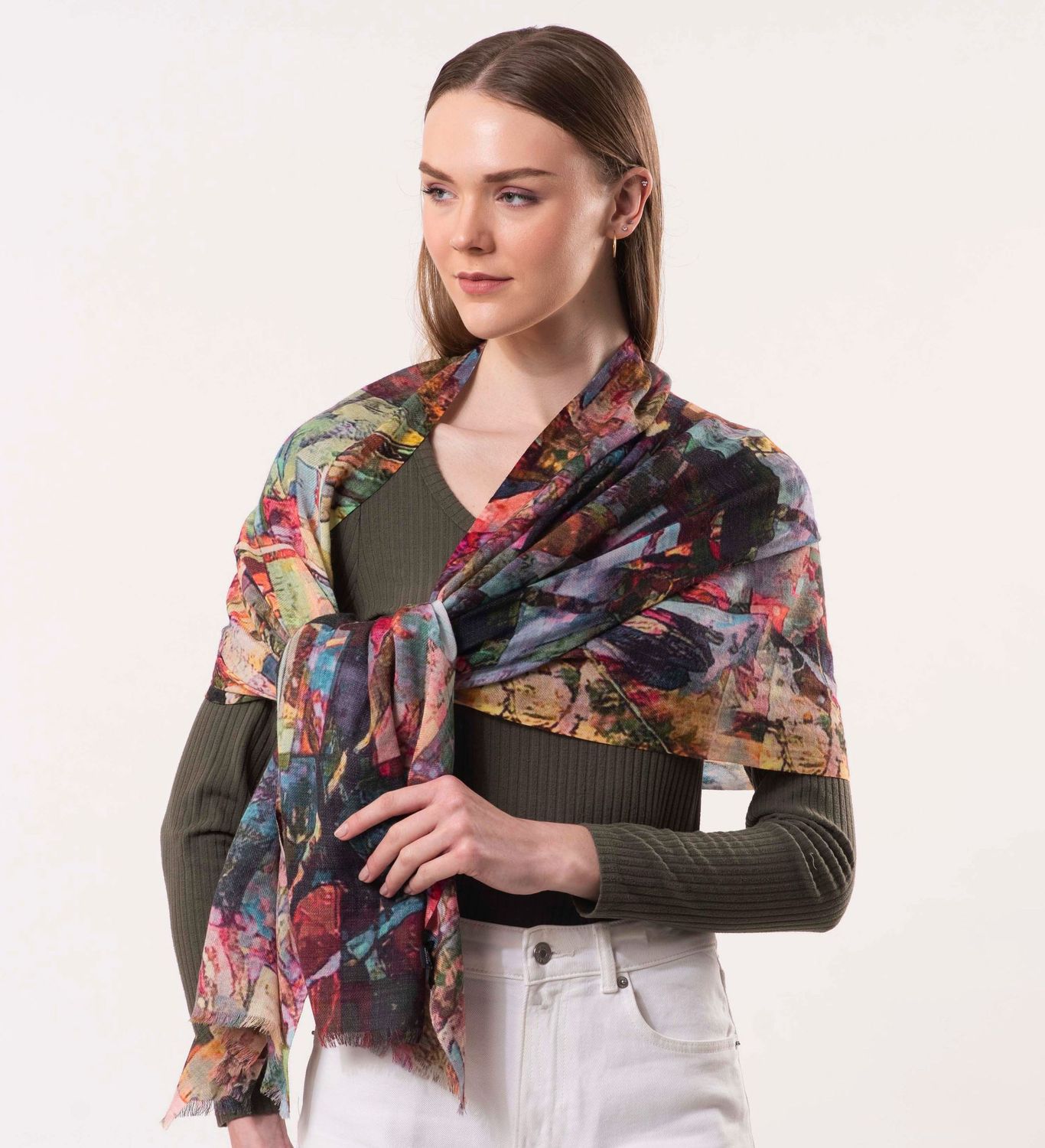Flutter - Hummingbird Print Pure Wool Scarf | DLUX