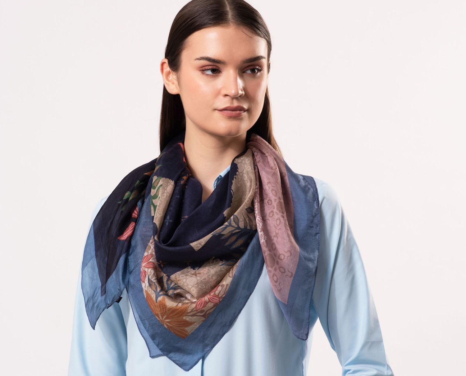 Talia Floral Pure Silk Square 100 | DLUX