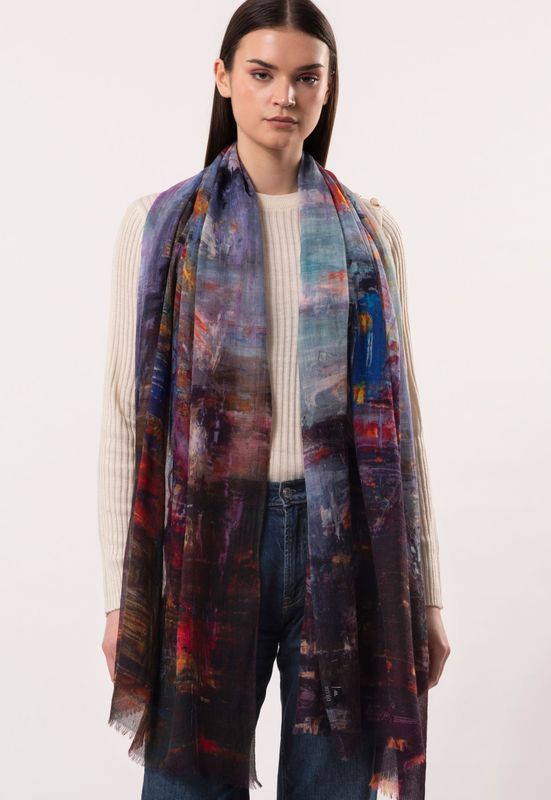 Umbrella Girl -  Storyteller Wool Silk Scarf | DLUX