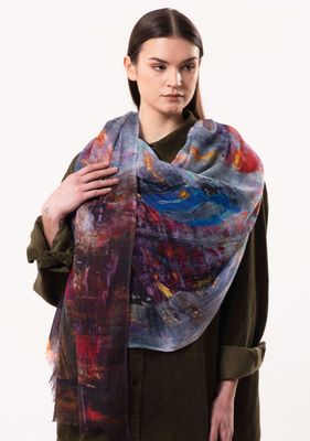 Umbrella Girl -  Storyteller Wool Silk Scarf | DLUX