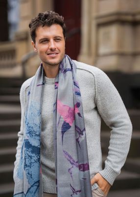 Harmony Hand-printed Pure Wool Scarf | DLUX