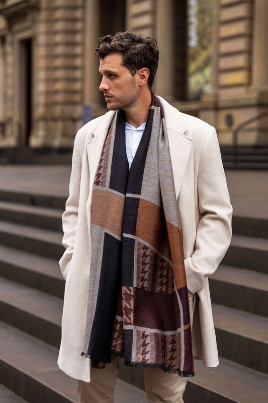 Agnes Men's Reversible Merino Wool Scarf | DLUX