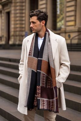 Agnes Men's Reversible Merino Wool Scarf | DLUX