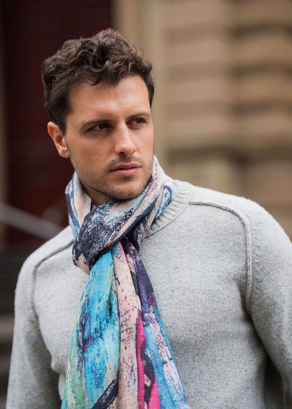 Daydream Abstract Art Pure Wool Men's Scarf | DLUX