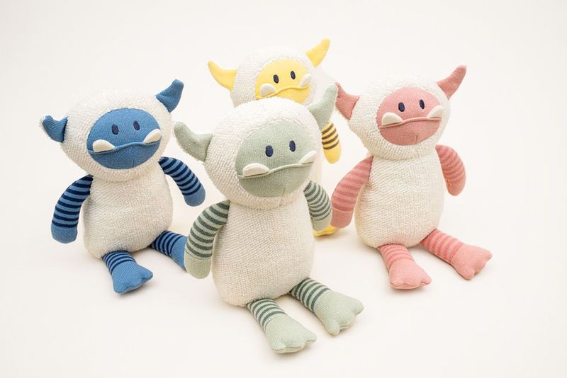 Frostie Cute Yeti OEKO-TEX Cotton Knitted Toy with Gentle Rattle Sound