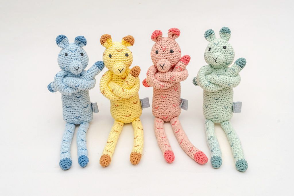 Sabu Hand-Crocheted Cotton Snow Leopard Toy With Gentle Rattle
