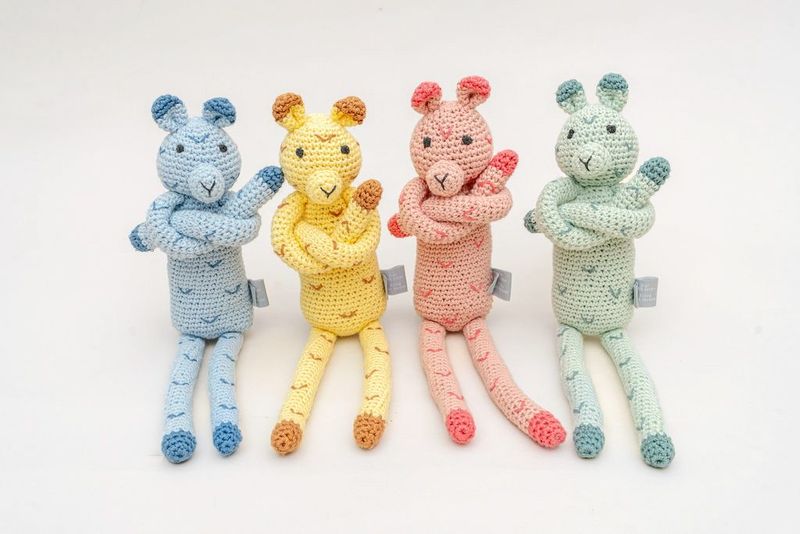 Sabu Hand-Crocheted Cotton Snow Leopard Toy With Gentle Rattle