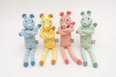 Sabu Hand-Crocheted Cotton Snow Leopard Toy With Gentle Rattle