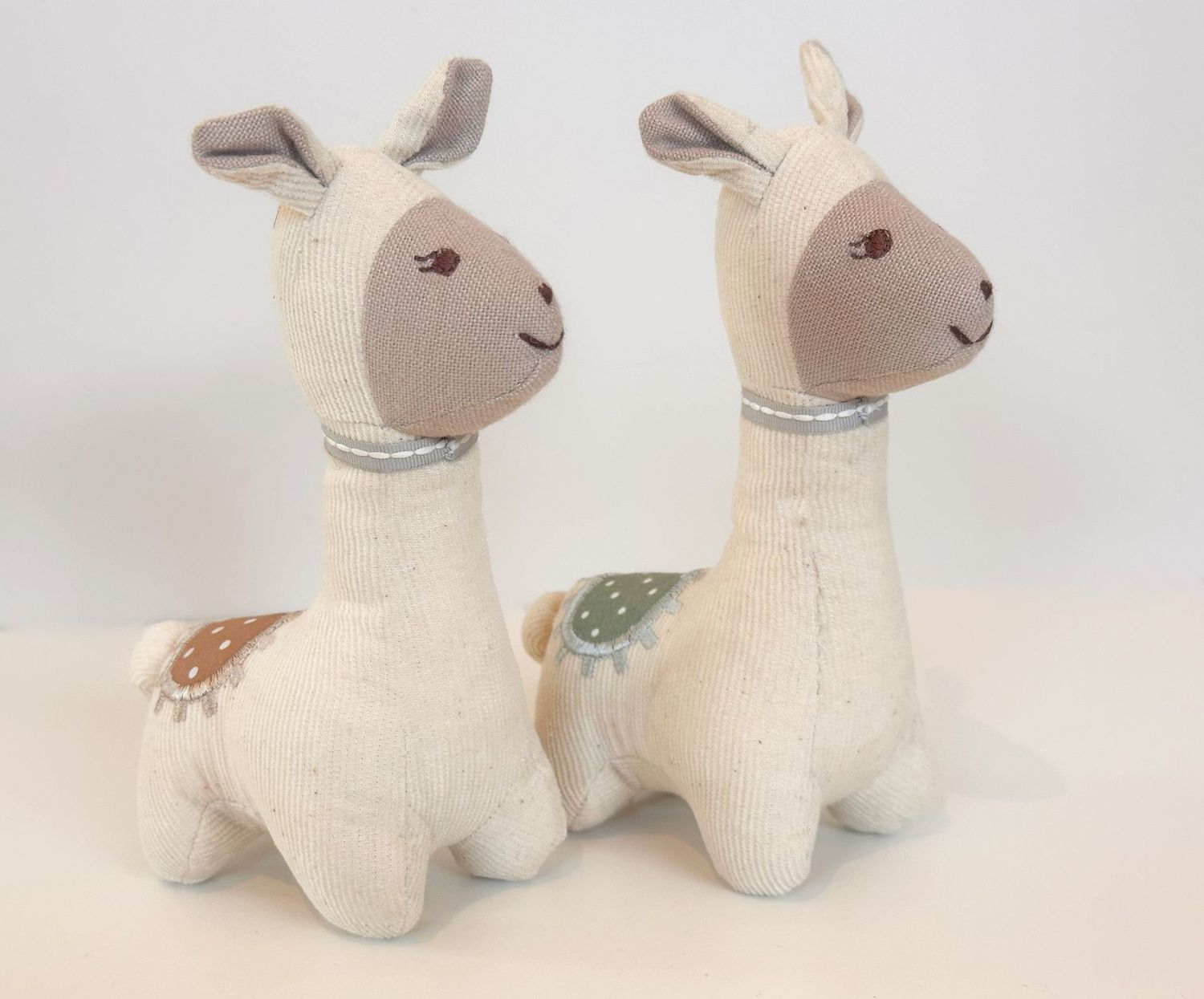 Llama & Latte Duo – Handmade Llama Rattle Toy Pack