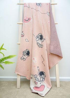 Galaxy Space Pattern OEKO-TEX Cotton Knit Cot Blanket
