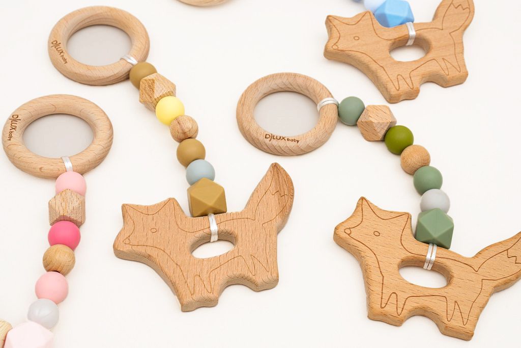 Zorro Fox Wooden & Silicone Baby Teether - Safe, Sustainable Teething and Sensory Toy