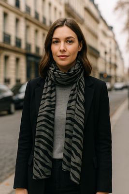 Indira Animal Stripes Pure Silk Scarf - last one! Indira Animal Stripes Pure Silk Scarf - last one!
