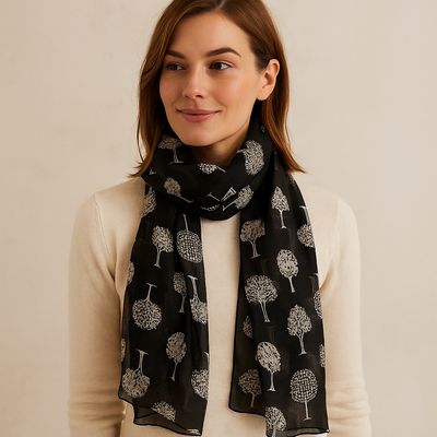 Eira Tree of Life Print Pure Silk Scarf Eira Tree of Life Print Pure Silk Scarf