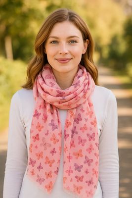Butterfly Pure Cotton Twill Scarf Butterfly Pure Cotton Twill Scarf