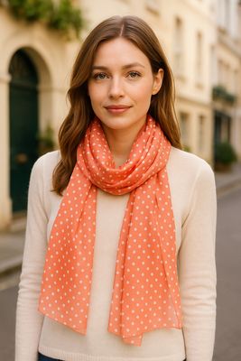 Carlisle Classic Spot Hand Printed Pure Silk Scarf Carlisle Classic Spot Hand Printed Pure Silk Scarf