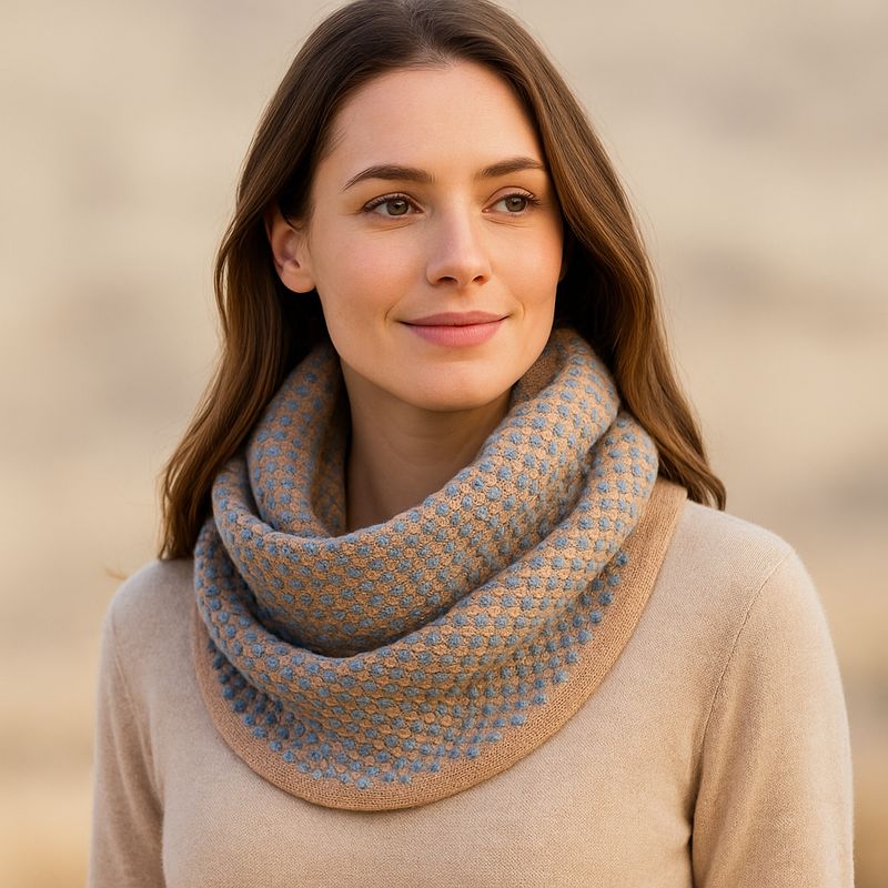 Jonas Raised Spot Knitted Loop Scarf - Last few! Jonas Raised Spot Knitted Loop Scarf - Last few!