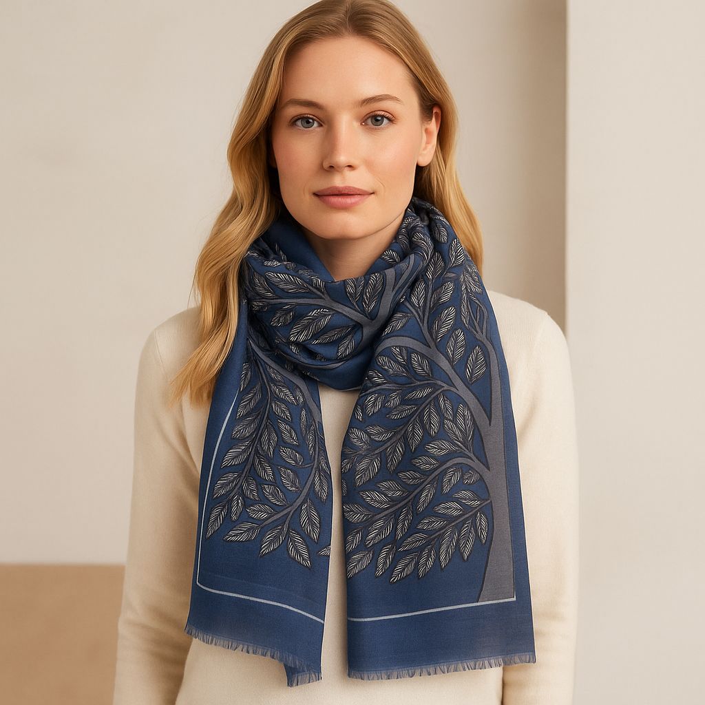 Antique Tree Merino Wool Scarf - Lightweight and Warm | DLUX - last few!