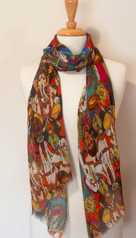 Rangoli Temple Print Modal Silk Scarf Rangoli Temple Print Modal Silk Scarf