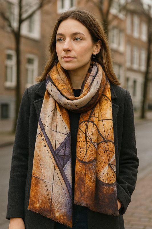 Compass Geometric Merino Wool Scarf - Last one! Compass Geometric Merino Wool Scarf - Last one!