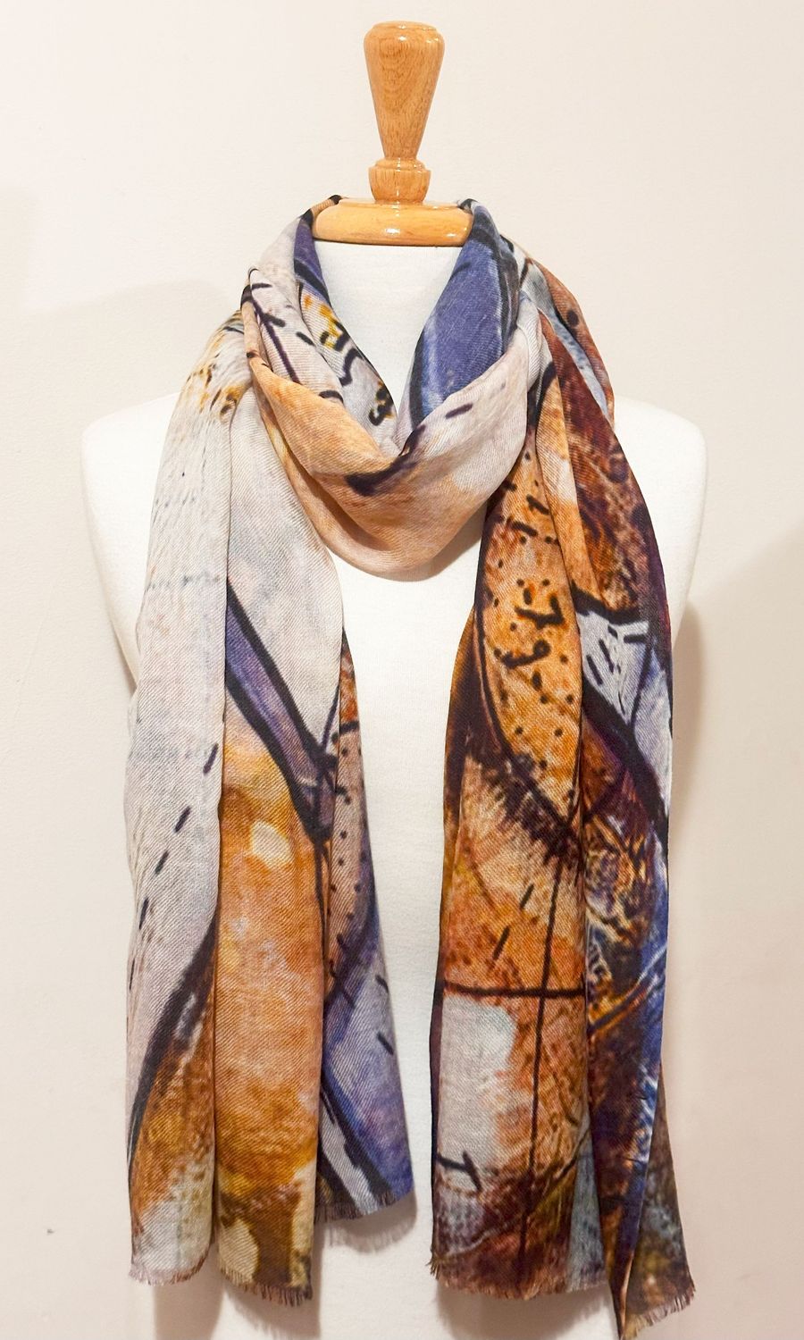 Compass Geometric Merino Wool Scarf