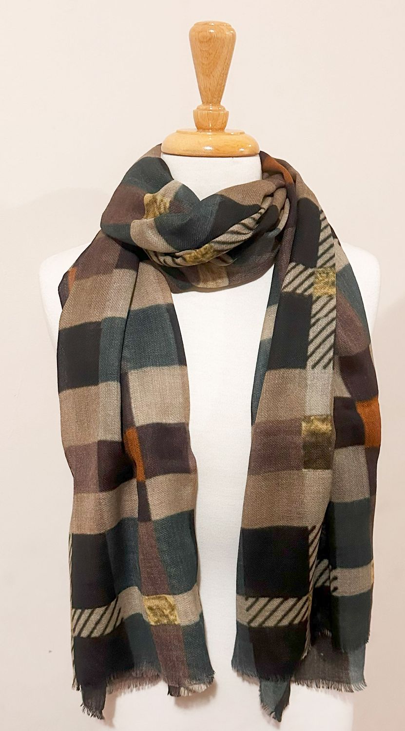 Rustica Plaid Pure Merino Wool Scarf