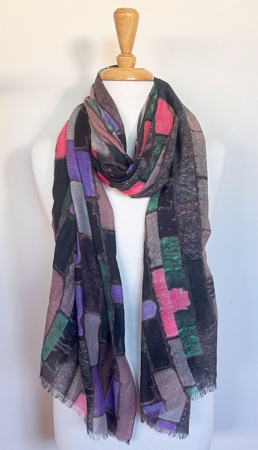 Rhythm Geometric Blocks  Merino Wool Scarf